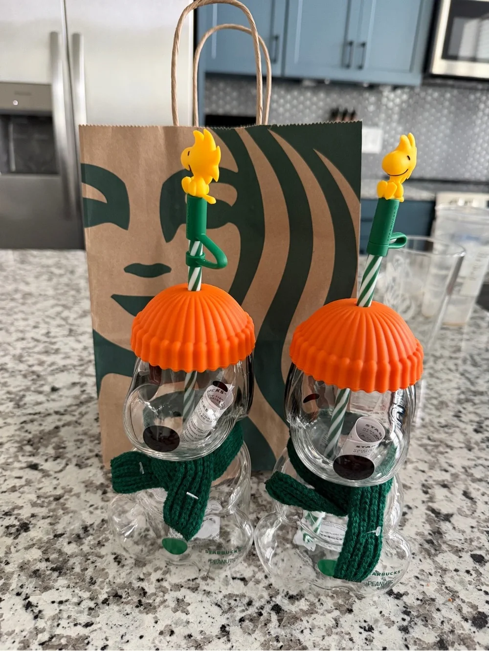 TWO AUTHENTIC Starbucks Snoopy Cups